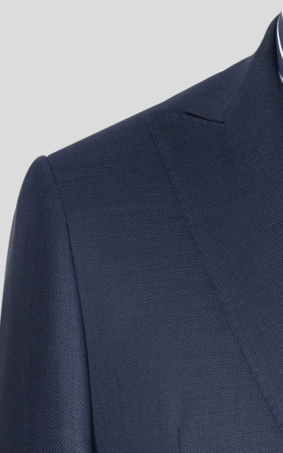 Men's navy blue textured suit bespoke custom tailored