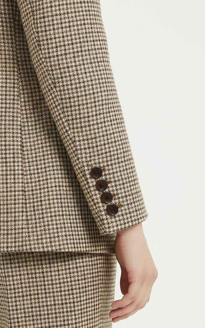 Custom Suits - Houndstooth Blazer Dress with Pockets