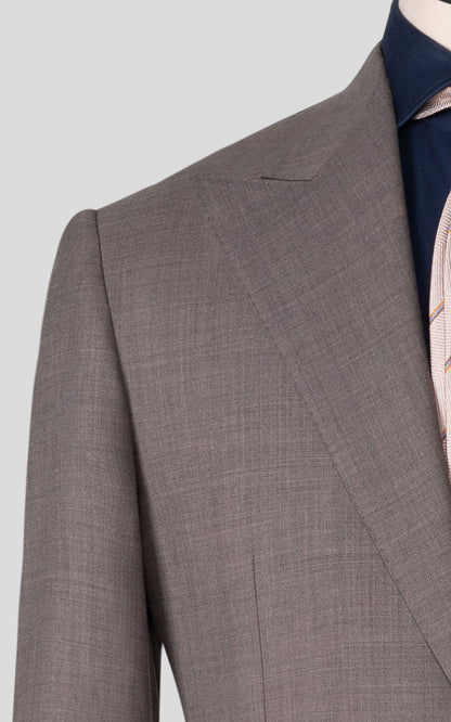 Brown Twill Wedding Suit Shoulders - Half Canvas Construction