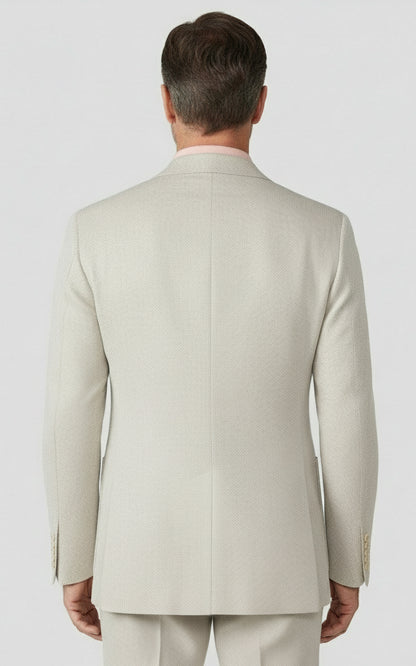 Tailored Mens Light Beige Linen Suit Bespoke Casual Wear Blazers
