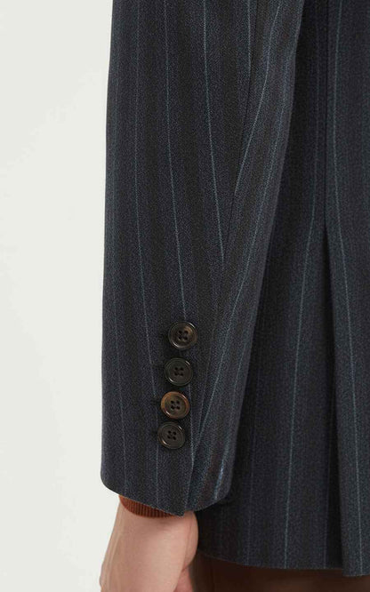 Men's Navy Pinstripe Casual Suit Blazer