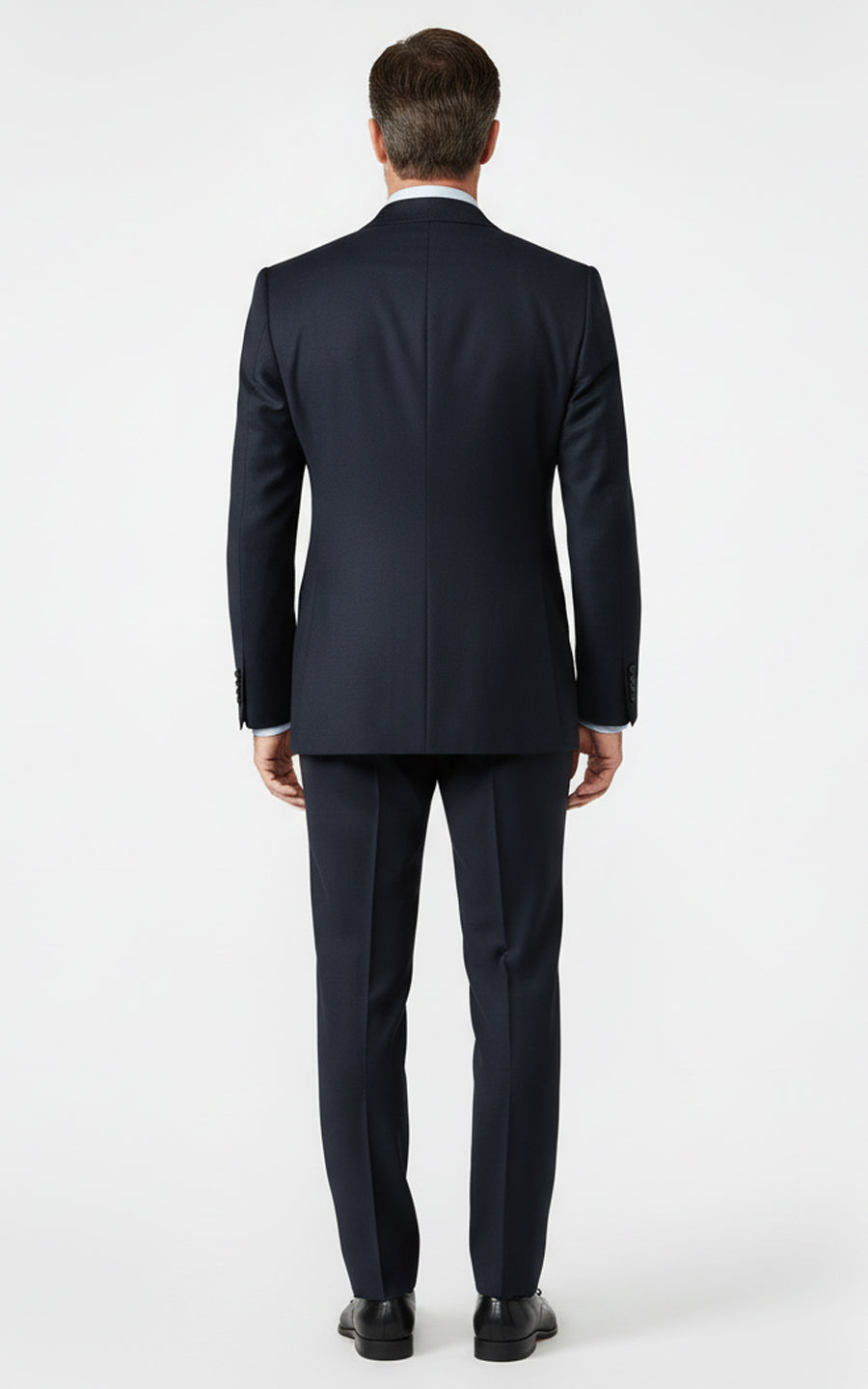 Mens Chinese Style Custom Suit Blue Black Silk Brocade Formal Wear