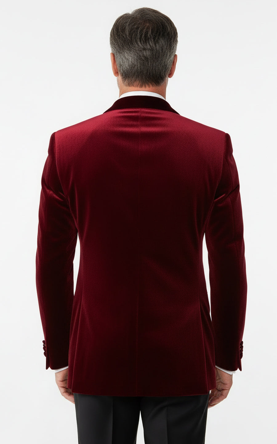 Custom Burgundy Velvet Tuxedo Mens Wedding Formal Suit