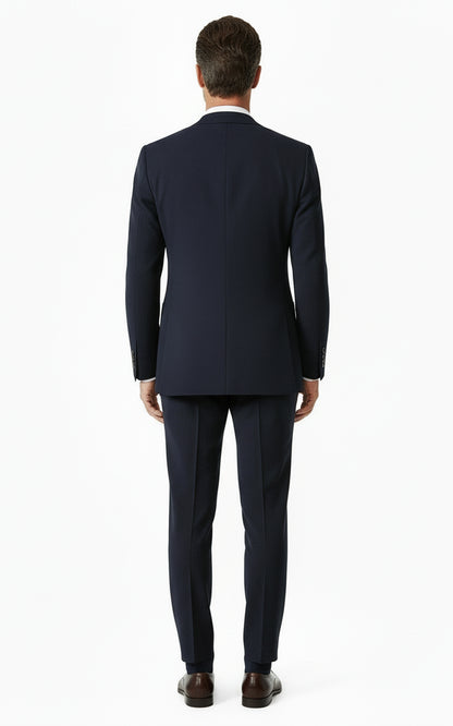 Navy Blue Suits Custom Set Wool Mens Formal Business