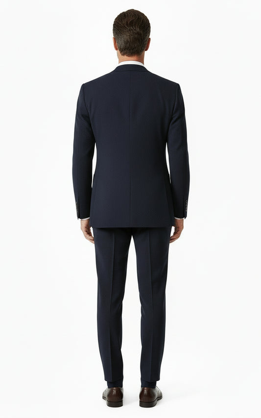 Navy Blue Suits Custom Set Wool Mens Formal Business