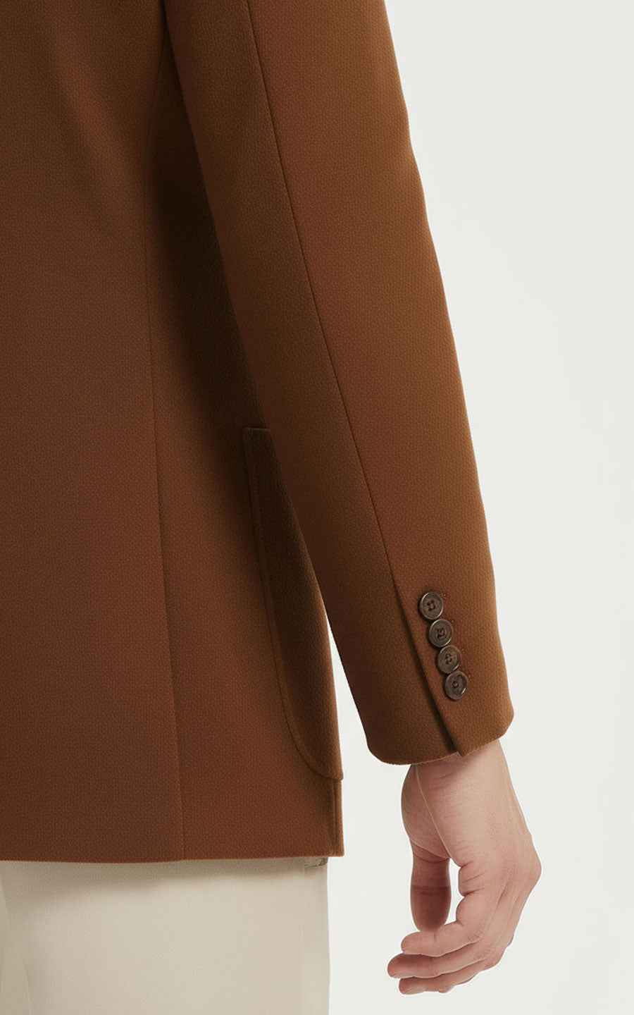 Men's Wool Blazer Classic Brown Tailored Fit