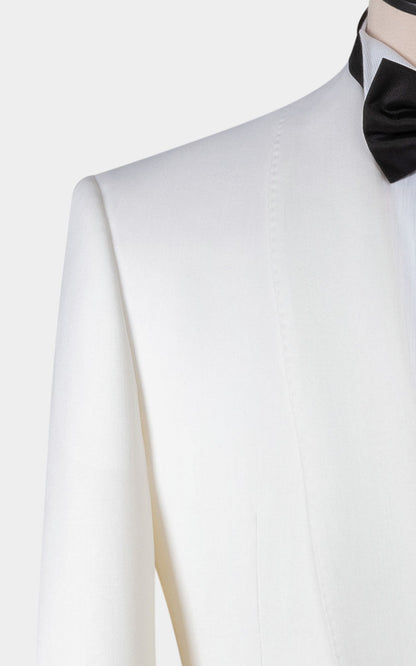 Creamy white wool formal dress custom tailored suit