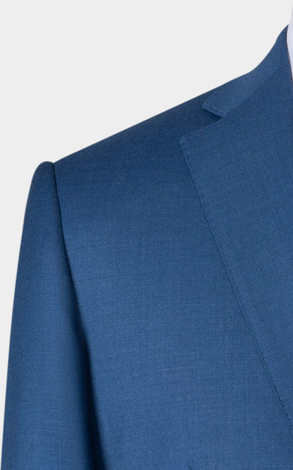 Custom tailored navy blue twill suit made to measure