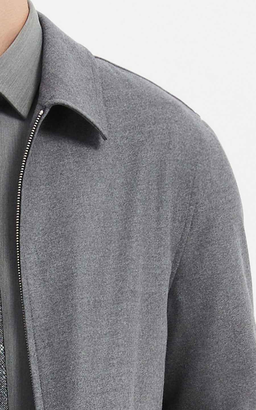 Premium Men's Jacket - Gray Zip-Up Style
