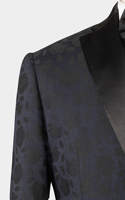 Moire Jacquard Close-up - 155GSM Elegant Formal Fabric