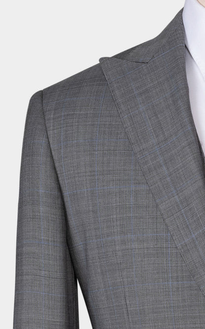 Professional Gray Check Suit - Custom Business Formal