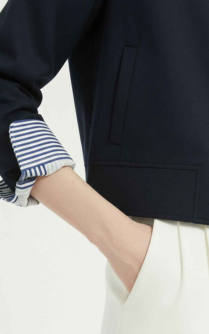 Professional Suit Set - Navy Blazer & White Trousers