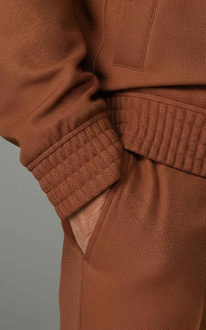 Men's Custom Reddish Brown Stand Collar Casual Jacket