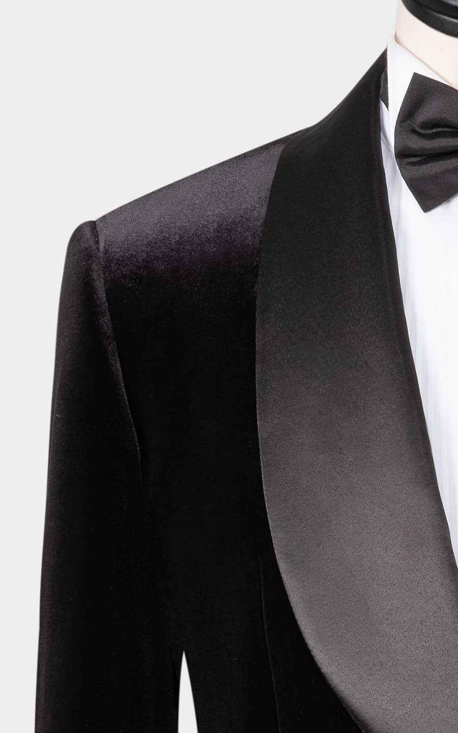 Men's Black Velvet Wedding Blazer - Luxury Groom Suits