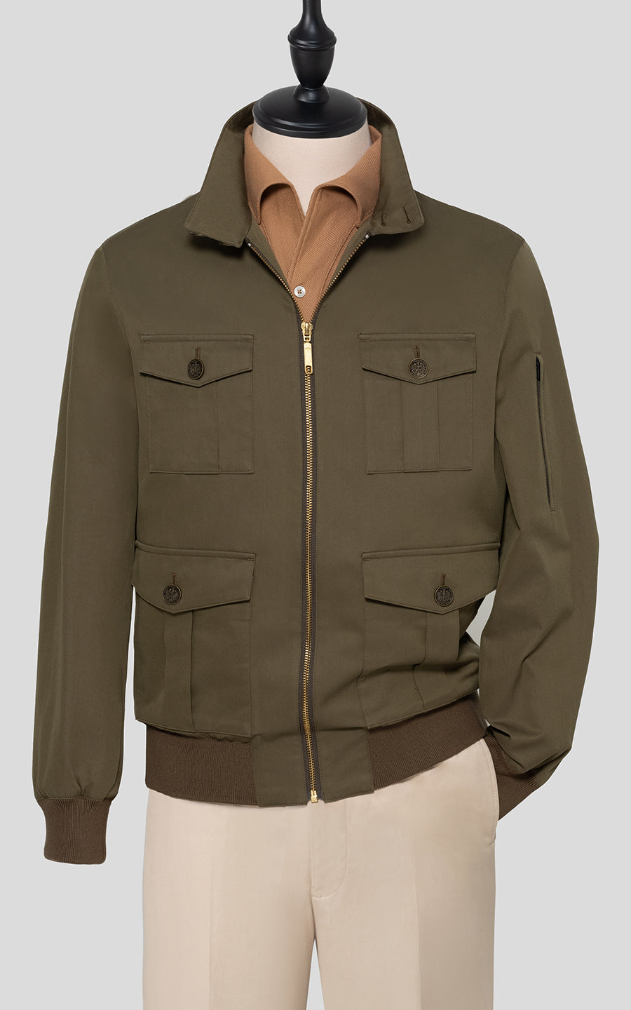 Tailored Green Utility Jacket Men Premium Casual Outerwear